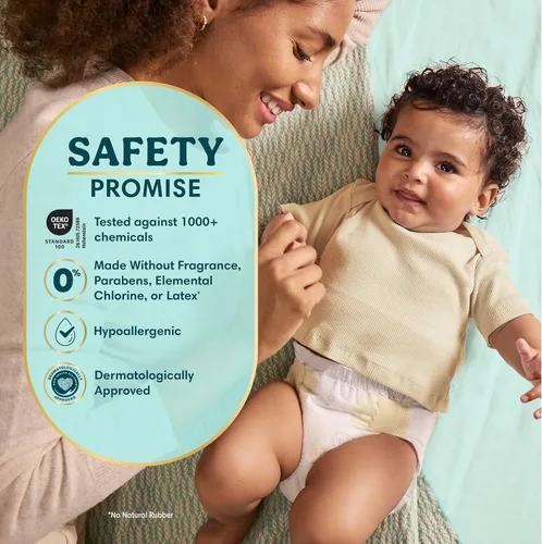 Vista 2 de Pampers Pañales Swaddlers, talla 4 (15-34 libras), 150 unidades, sin fragancia, hipoalergénicos, absorbentes, recomendados por pediatras, seguros