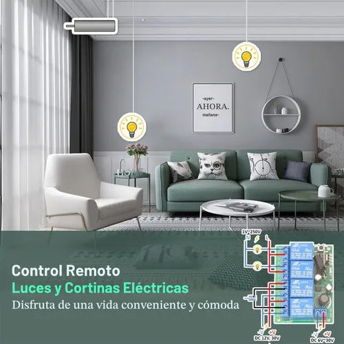 Vista 8 de DieseRC DC 12V 24V 4CH Interruptor de control remoto inalámbrico DC 6-30V 10A 4 canales 433MHz Receptor de relé de radiofrecuencia con 2