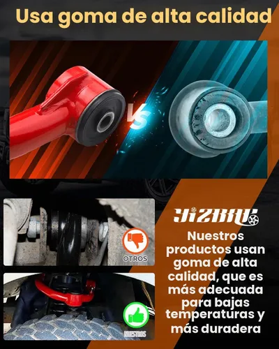 Vista 4 de YIZBAP 2 brazos de control superiores delanteros para Tundra 2000-2006 Sequoia 2001-2007 con rótula, kit de suspensión de elevación de 2-4 pulgadas