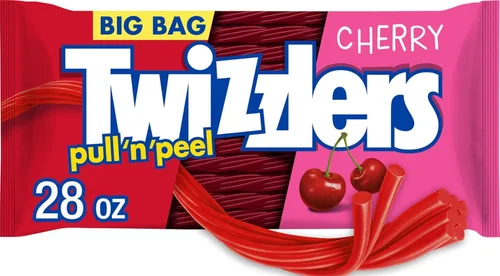 Vista 9 de Twizzlers bocaditos sabor cereza Paquetes de dulces estilo regaliz con sabor a cereza para noches de cine, loncheras, fiestas y aperitivos.