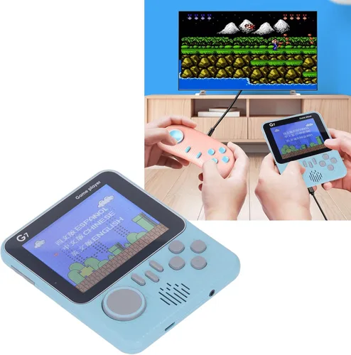 Vista 3 de Consola de juegos portátil G7 para niños y niños, pantalla portátil de 3.5 pulgadas incorporada 666 consola clásica de videojuegos retro para un