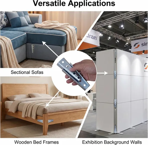 Vista 2 de KAFENDA Conector de muebles seccionales de 4 piezas, insertos para reposabrazos de sofá, conectores de diapositivas, accesorios a presión, Azul