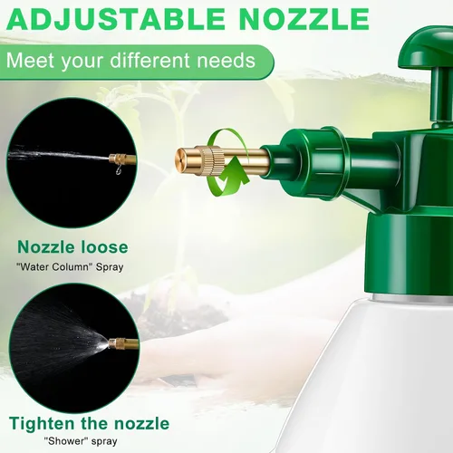 Vista 3 de Ziliny 2 botellas de pulverización de mano de 27 onzas, botellas de spray de jardín Mister, pulverizador de mano a presión para césped con boquilla