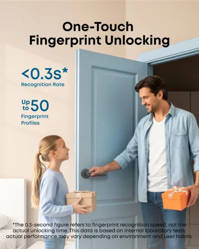 Vista 2 de eufy Security Smart Lock FamiLock C32, cerradura sin llave de huellas