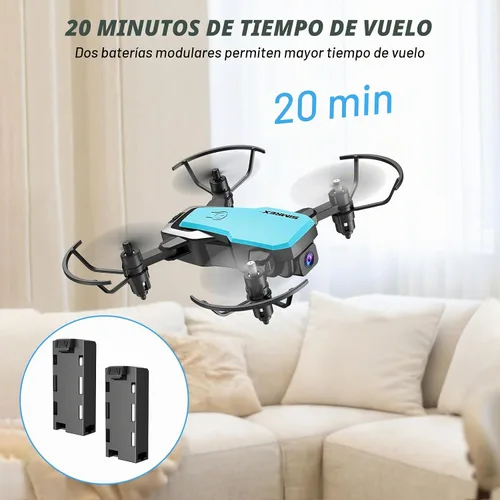 Vista 7 de SIMREX X300C Mini Drone con Cámara 720P HD FPV, Cuadricóptero a Control Remoto Plegable con Mantenimiento de Altitud, Flip 3D, Modo Sin Cabeza