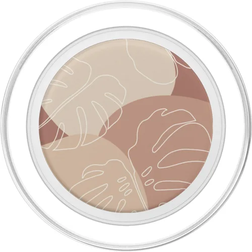 Vista 2 de PopSockets MagSafe PopGrip para iPhone con diseño de hojas de Monstera botánicas y tropicales, color beige moderno