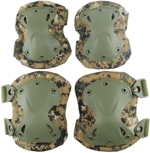 Vista 11 de Rodilleras tácticas de camuflaje y coderas para Airsoft Paintball Caza Ejército Patín Deportes al aire libre