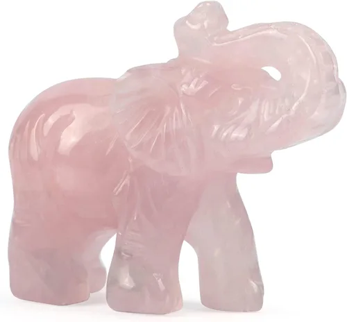 Vista 13 de SMQ Estatua de decoración de elefante de cristales de amatista de 2.0 pulgadas, piedras preciosas talladas a mano, figuras de cristal de buena