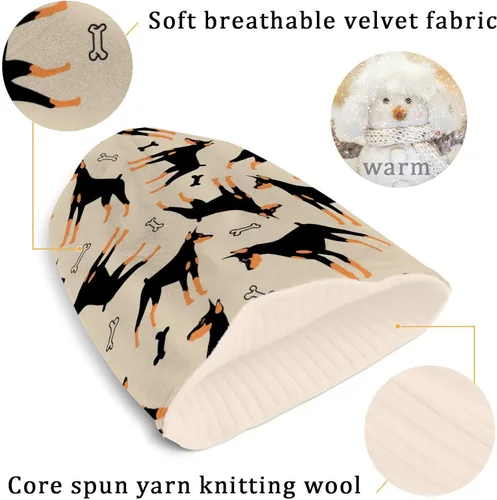 Vista 2 de Naanle Gorro de invierno para mujer, elástico, cálido, para invierno, Skully