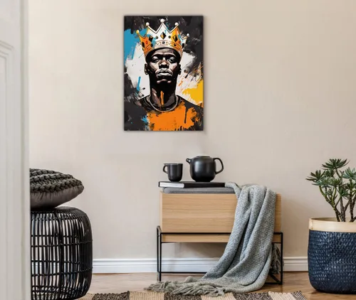 Vista 170 de Arte de pared afroamericano, decoración de rey y reina bailarín negro para sala de estar, arte de pareja de amor negro para dormitorio, lienzo