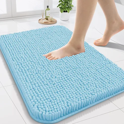 Vista 31 de Arotive Alfombras de baño de felpilla extrasuaves y absorbentes, de 24 x 16 pulgadas, lavables a máquina, parte trasera de goma antideslizante