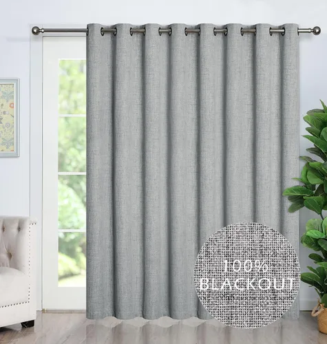 Vista 15 de Cortinas opacas con aspecto de lino de 84 pulgadas de largo, 100% absolutamente opacas, con aislamiento térmico, ahorro de energía, con textura, 2