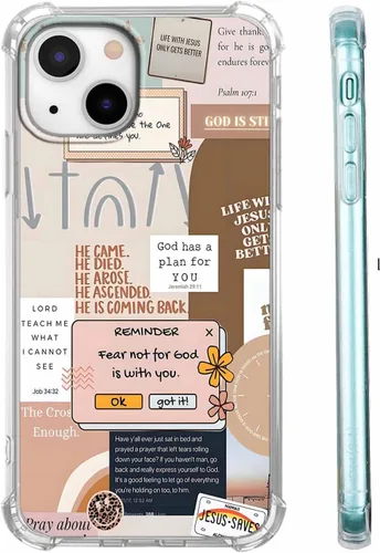 Vista 13 de Funda para Celular con Versículos de la Biblia, Colocación de Citas Cristianas de Jesús, Diseño Collage, Funda Protectora Suave de TPU de Moda