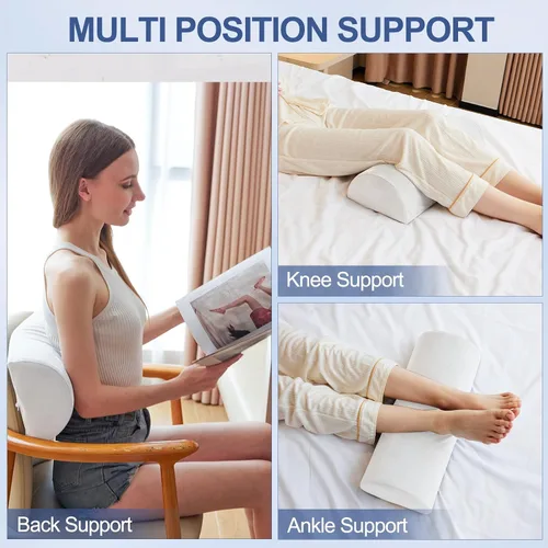 Vista 3 de Almohada de rodilla para dormir de espalda, almohada de espuma viscoelástica para piernas, almohada debajo de la rodilla para dormir, almohada
