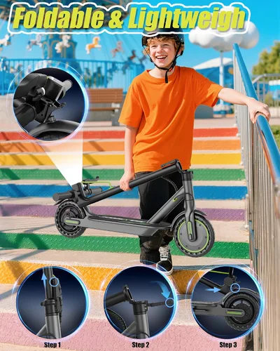 Vista 7 de MAXSHOT Electric Scooter Adults & Big Kids, Top Speed 9/16/19MPH, 10/12/16/19Miles Range, 6.5"/8.5" Tires Folding Escooter, APP Control