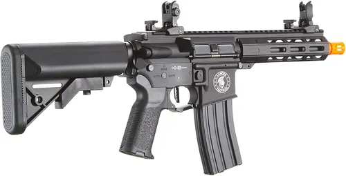 Vista 5 de Lancer Tactical Viking 7" MLOK Proline Series M4 Airsoft Rifle w/Crane Stock Negro