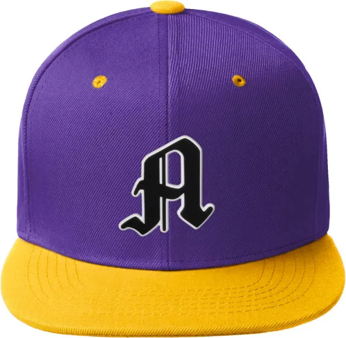 Vista 25 de Daxton Gorra clásica con visera de billete plano con letras del alfabeto inglés antiguo de la A a la Z