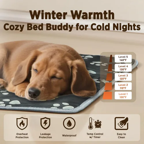 Vista 2 de furrybaby Almohadilla térmica para mascotas, alfombrilla térmica impermeable para perros y gatos con tubo antimordeduras duradero para interiores 1