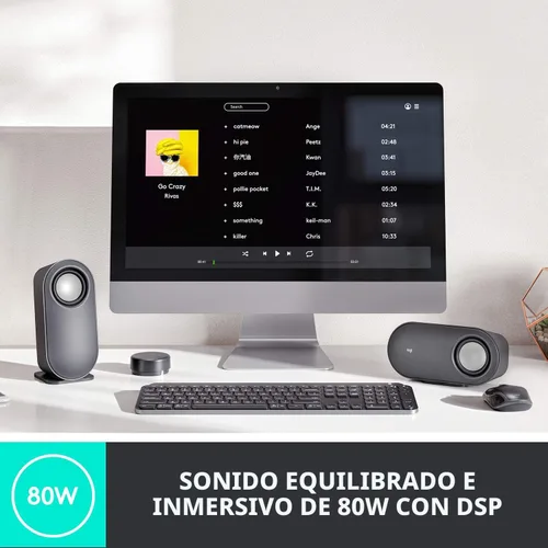 Vista 2 de Logitech Altavoces Bluetooth Z407 para computadora con subwoofer y control inalámbrico, sonido inmersivo, audio premium con múltiples entradas