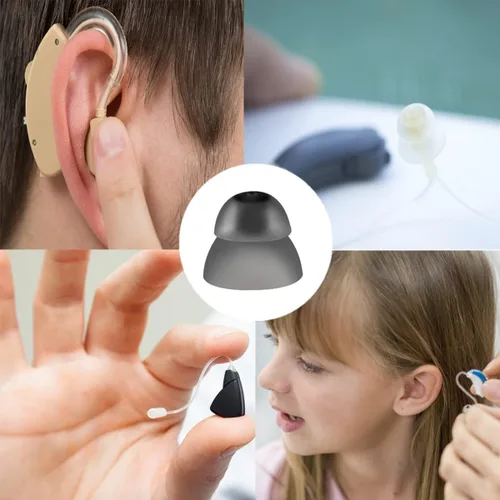 Vista 4 de 30 unidades de audífono de silicona para audífonos, cúpulas auditivas, cúpulas de potencia para resonar, estilo de ajuste seguro, RIC RITE