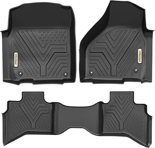 Vista 16 de YITAMOTOR Alfombrillas de Piso Compatibles con Dodge Ram 1500/2500/3500 Crew Cab 2013-2018, Ram 1500 Classic Crew Cab 2019-2024, 1ª y 2ª Fila
