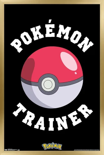 Vista 8 de Trends International Pokémon - Póster de pared de entrenador, 14.725 x 22.375 pulgadas, versión enmarcada de madera de granero