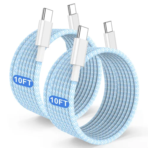 Vista 15 de Cable largo USB C a C de carga rápida de 10 pies, 60 W, cable de carga tipo C a C para Apple iPhone 17 Pro Max/17 Air/16 Pro Max/16/15 Plus/15 Pro