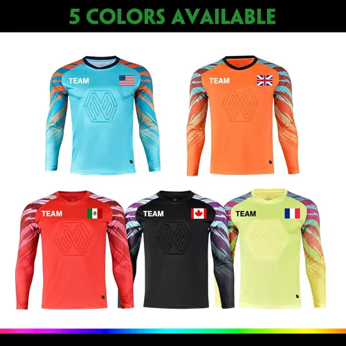 Vista 3 de LAIFU Camisetas de portero de fútbol personalizadas para jóvenes y adultos, con nombre y logotipo de número