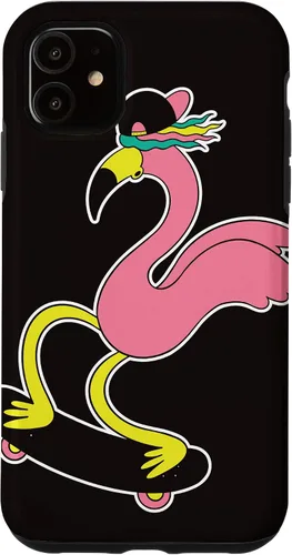 Vista 6 de iPhone 12 Mini Flamingo Skater Skateboard Tropical Funny Animal Lover Estuche de regalo