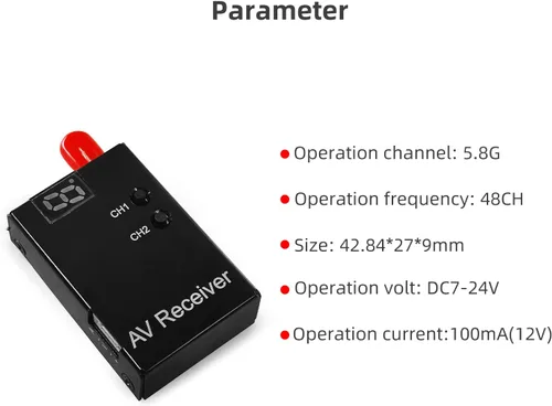 Vista 6 de Radiolink 5.8G 48CH Receptor inalámbrico de transmisión de imagen para FPV para RC transmisor RC8X Radio/teléfono Android/tableta