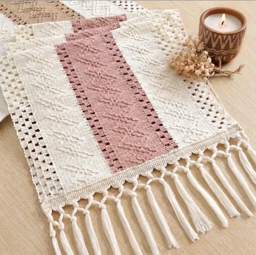 Vista 28 de FEXIA Camino de mesa bohemio para decoración del hogar, 12 x 72 pulgadas, decoración rústica de macramé Beige