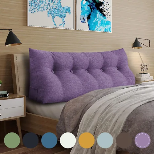 Vista 25 de Almohada pequeña de cuña para cabecero, almohada de lectura para sentarse en la cama, respaldo de adulto, almohada triangular de refuerzo para sofá