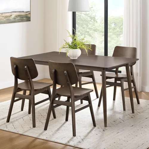 Vista 20 de Alaterre Calais - Juego de 2 sillas de comedor de madera, sillas de cocina Nuez caliente