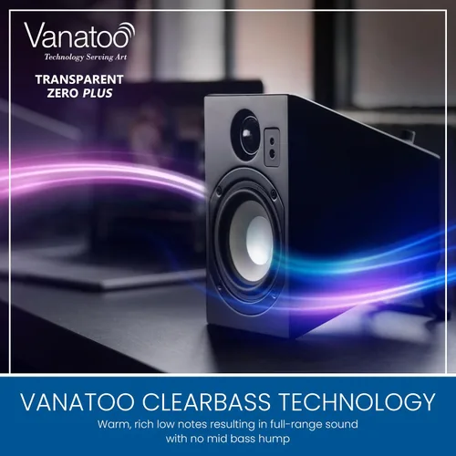 Vista 6 de Vanatoo Transparent Zero Plus Near Field Studio Monitor Altavoces Par para TV, PC, Juegos. Altavoces alimentados de 120 vatios para escritorio y uso