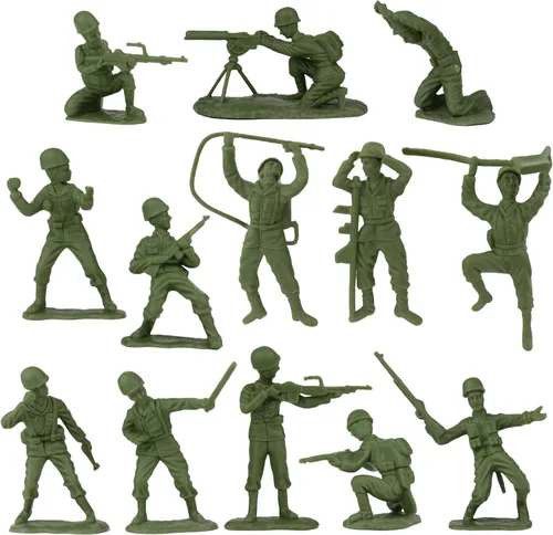 Vista 2 de BMC WW2 D-Day Plastic Army Men - 34 figuras de soldado estadounidense, británico, alemán