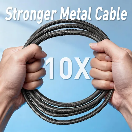 Vista 4 de Cable de carga para iPhone de 6 pies con certificación MFi para gatos y perros, cable Lightning trenzado de metal con carga rápida 3A, compatible