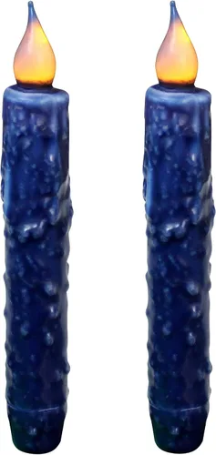 Vista 26 de CVHOMEDECO. Velas de cera real sumergidas a mano, funciona con pilas, temporizador, velas cónicas sin llama primitivas del país, 6-3/4 pulgadas