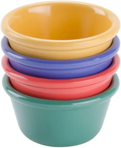 Vista 2 de G.E.T. RM-400-MIX Pack de 4 Ramequines de Colores Mardi Gras 4 oz. Ramekin, Resistente a Romper, Apto para Lavavajillas, Plástico Melamina Surtido