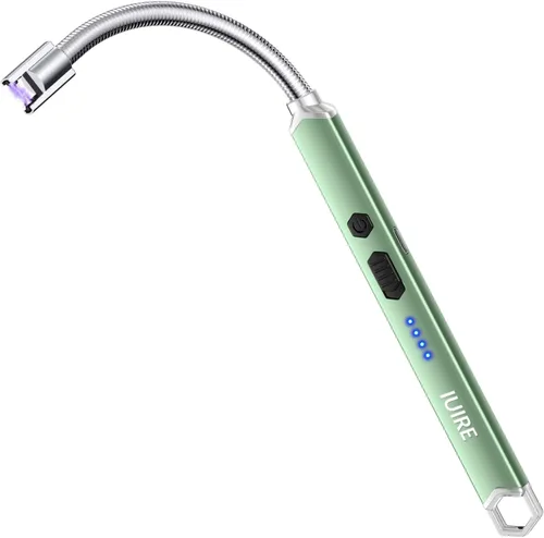 Vista 8 de Encendedor eléctrico de vela recargable USB C de plasma con cuello flexible de 360° resistente al viento para velas profundas, estufa de gas
