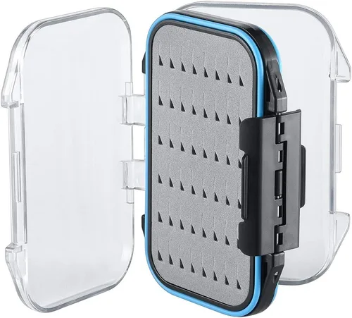 Vista 13 de Gonex Cajas de pesca con mosca para cajas de jig de pesca con mosca de dos caras, caja de pesca con mosca impermeable y ligera, tapa transparente