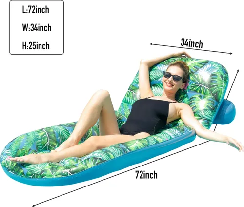 Vista 6 de FindUWill Flotadores de piscina para adultos, paquete de 2 flotadores de piscina, flotadores inflables de piscina con soporte para tazas, respaldo