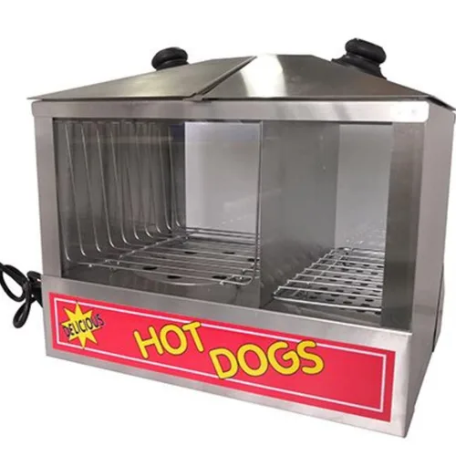 Vista 4 de FSE HDS-1300W/100 - Vaporizador y calentador de bollos para perros calientes con 100 perros calientes y capacidad de 48 bollos, carga superior, 18