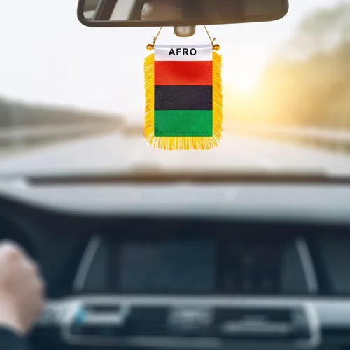 Vista 4 de WXTWK Bandera afro americana de 3 x 5 pulgadas, bandera panafricana para colgar en la ventana, pequeñas banderas para automóvil, decoración