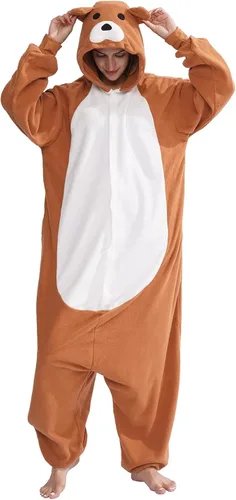 Vista 2 de Mameluco de oso para adultos pijama de una sola pieza para cosplay ropa de dormir de animales disfraz para mujeres y hombres