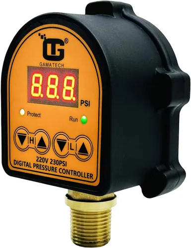 Vista 2 de GamaTech - Interruptor de presión para bomba de agua y bomba de aire, controlador de presión ajustable digital, 1/2 pulgada macho Npt