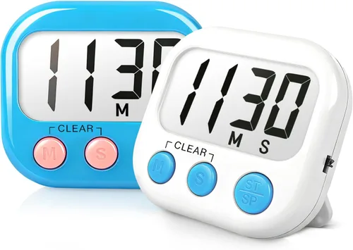 Vista 19 de Temporizadores de aula para profesores y niños, temporizador digital magnético grande, suministros para profesores, paquete de 2, azul y verde