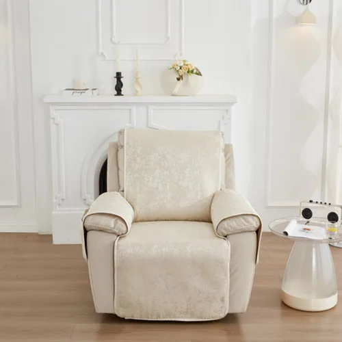 Vista 3 de vctops Fundas para silla reclinable, funda para silla reclinable, funda antideslizante con bolsillo, fundas reclinables lavables, protector de Beige