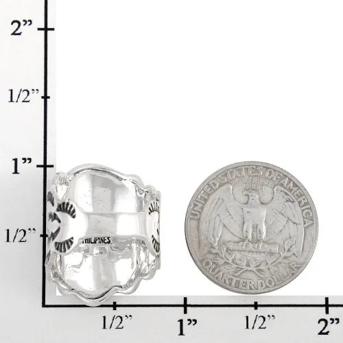 Vista 5 de Anillo de plata de ley con piedras preciosas y turquesa (SELECCIONAR color)