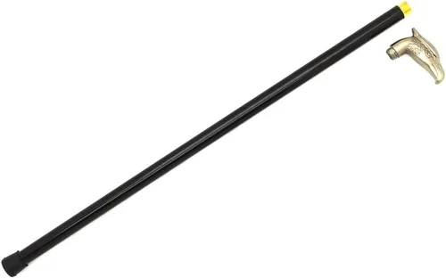 Vista 4 de Snake Eye Tactical Mango de peltre para bastón de caminar de 34.5 pulgadas con pequeño almacenamiento sin hoja