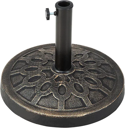 Vista 13 de Giantex Soporte de base de sombrilla de patio de 21 libras, soporte resistente para sombrilla para exteriores con base rellena de cemento, se adapta